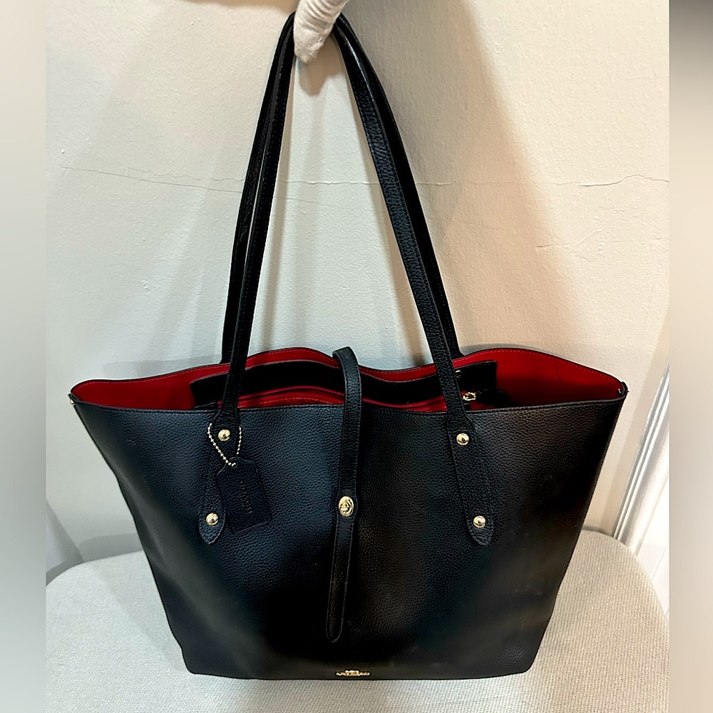 Coach Market tote bag black with red interior